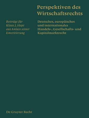 cover image of Perspektiven des Wirtschaftsrechts